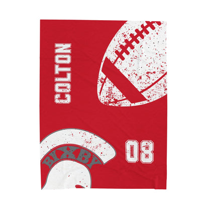 Spartan Football Velveteen Plush Blanket - Customized