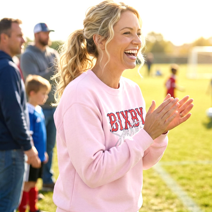 Bixby Spartans Cursive Print Gildan Sweatshirt