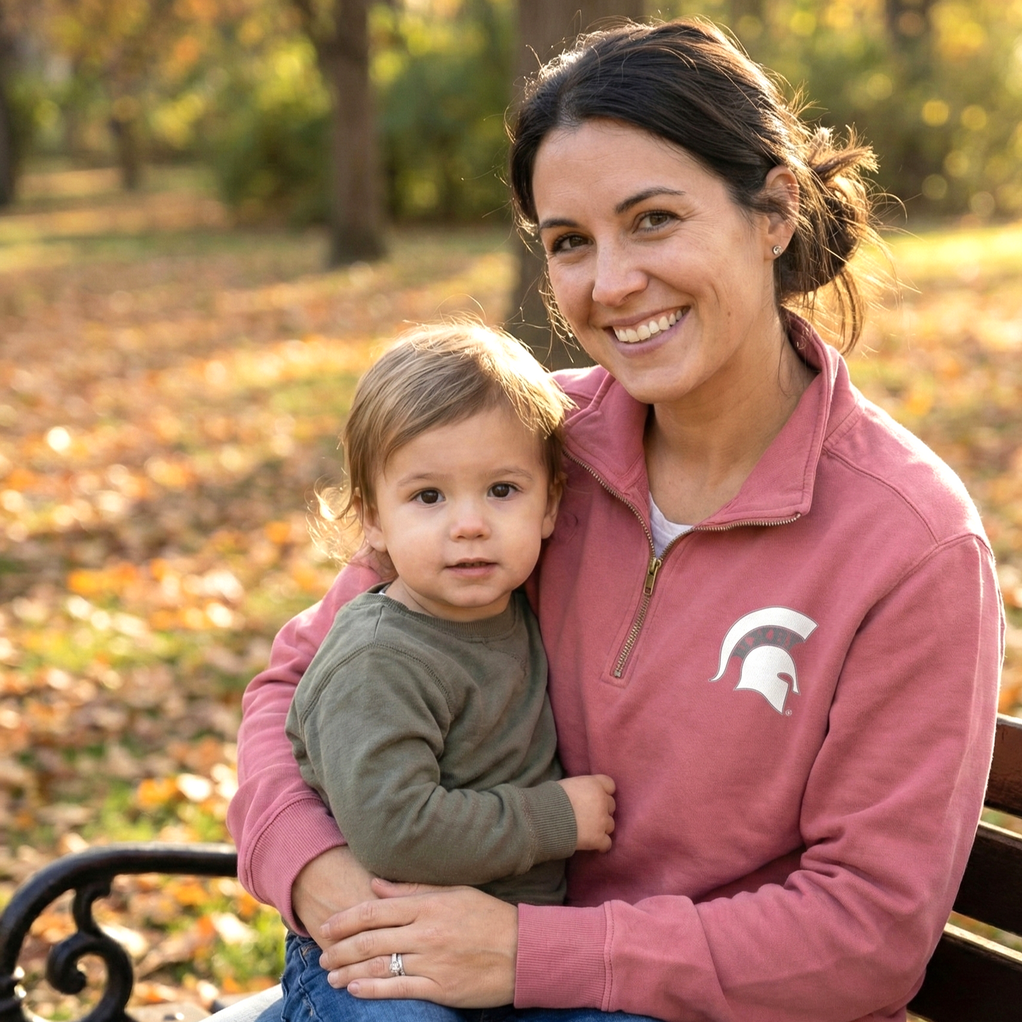 Spartan White Helmet Quarter-Zip Comfort Colors Pullover
