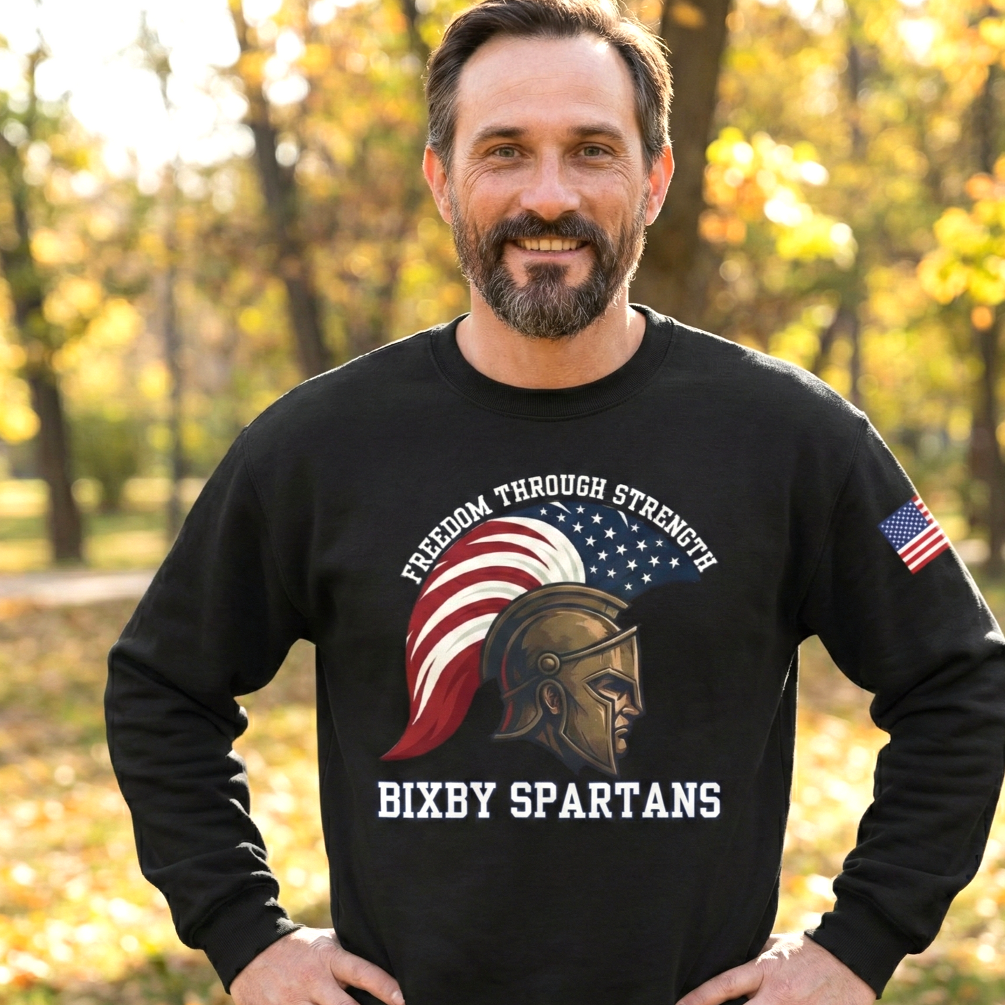 Bixby Spartans Freedom Through Strength Gildan Sweatshirt