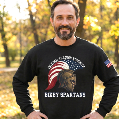Bixby Spartans Freedom Through Strength Gildan Sweatshirt