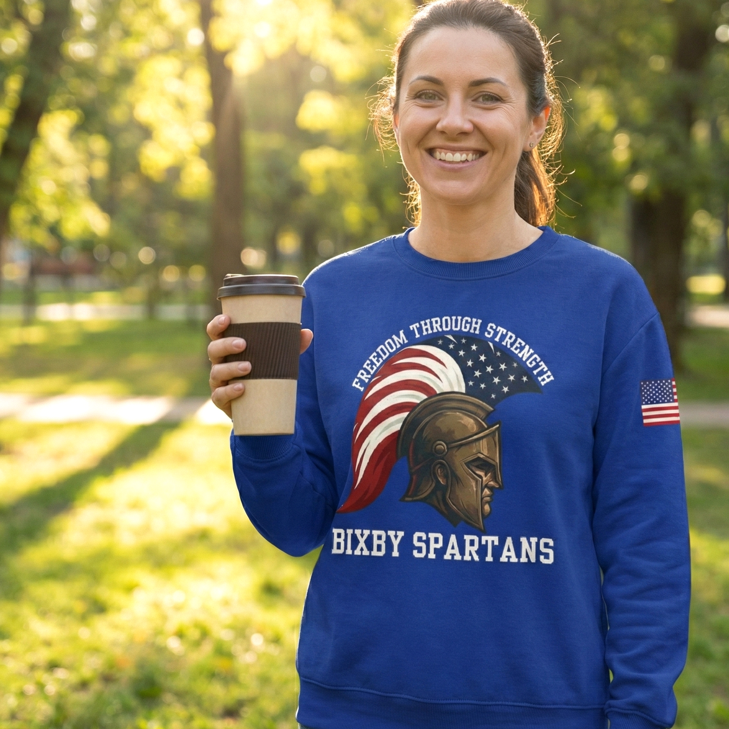 Bixby Spartans Freedom Through Strength Gildan Sweatshirt