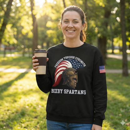 Bixby Spartans Freedom Through Strength Gildan Sweatshirt