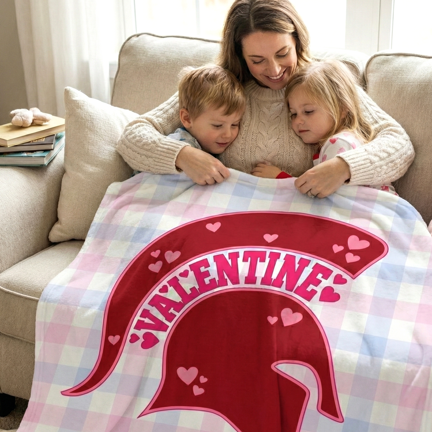 Bixby Spartan Valentine Velveteen Plush Blanket
