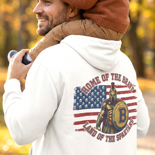 Patriotic Land of the Spartans Gildan Hoodie