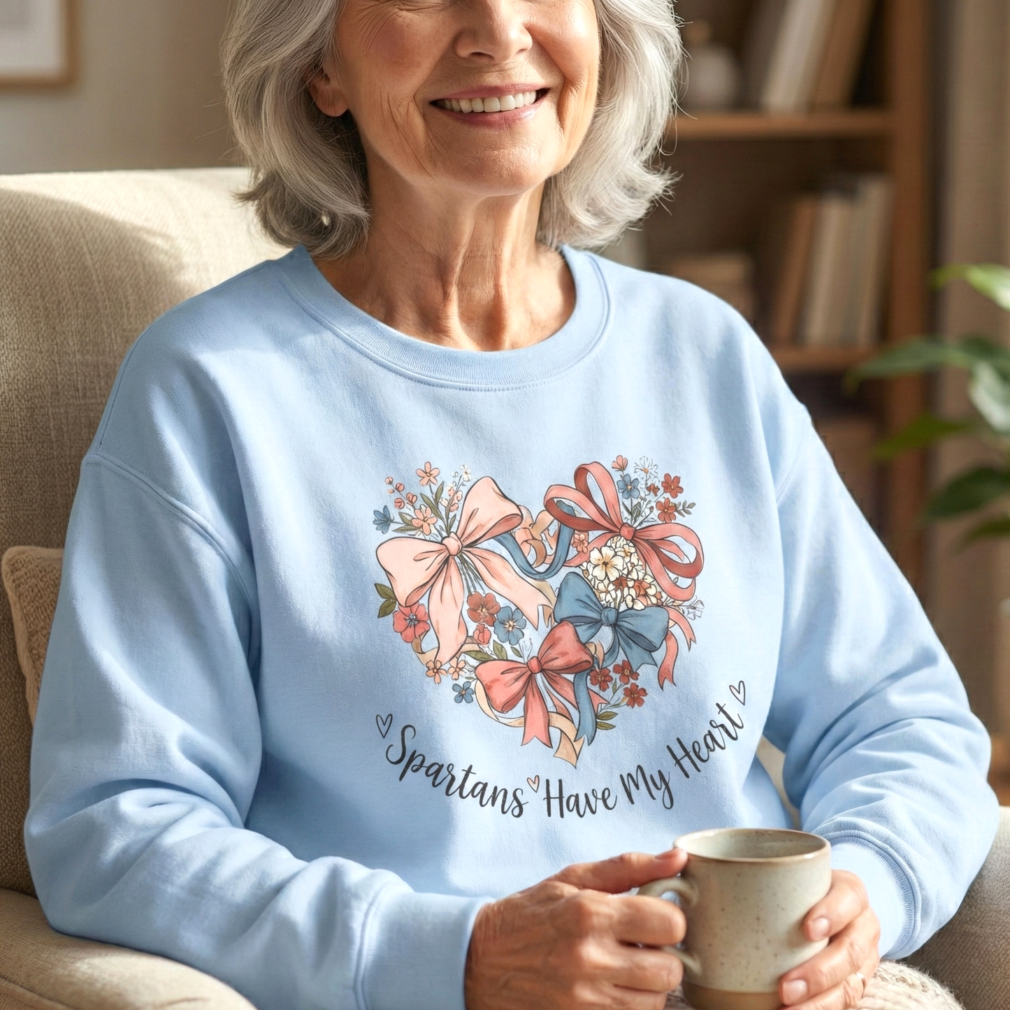 Spartans Have My Heart Floral Gildan Sweatshirt