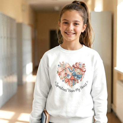 Spartans Have My Heart Floral Gildan Sweatshirt