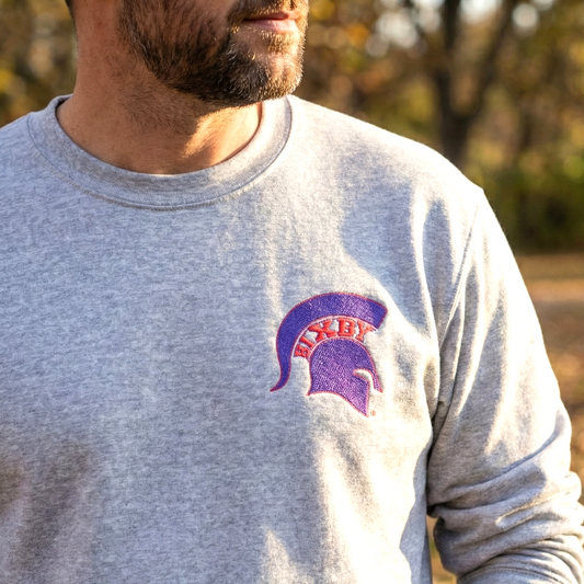 Embroidered Blue Spartan Helmet Gildan Sweatshirt