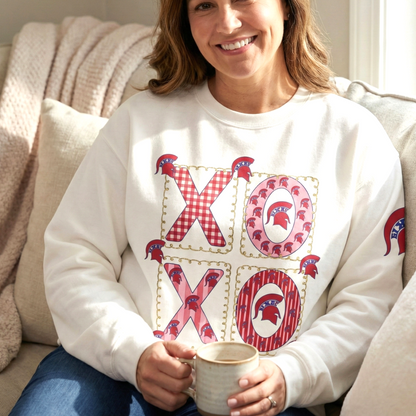 Spartan Logo Valentine XO Graphic Crewneck Sweatshirt
