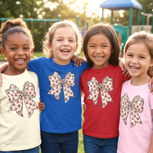 Spartan Helmet Pattered Bow Youth Gildan Tee