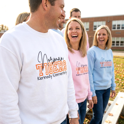 Personalized Embroidered Norman Tigers Crewneck Sweatshirt