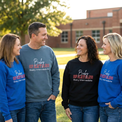 Personalized Embroidered Bixby Spartans Crewneck Sweatshirt
