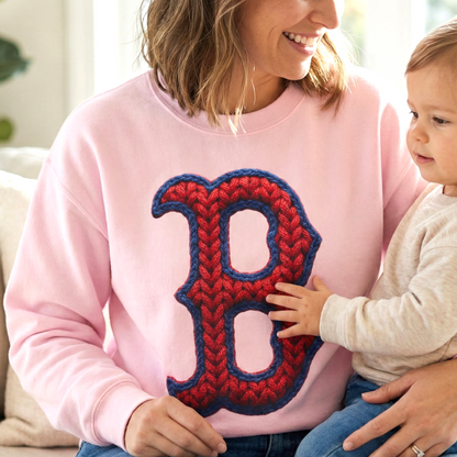Spartan B Crewneck Knit-Print Gildan Sweatshirt