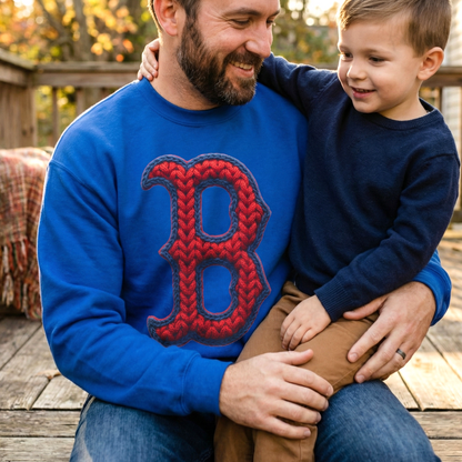 Spartan B Crewneck Knit-Print Gildan Sweatshirt