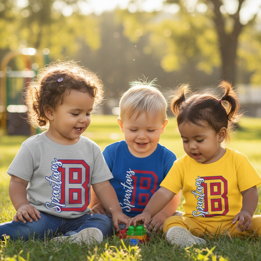 B Letter Spartan Sportsman Toddler Gildan Tee