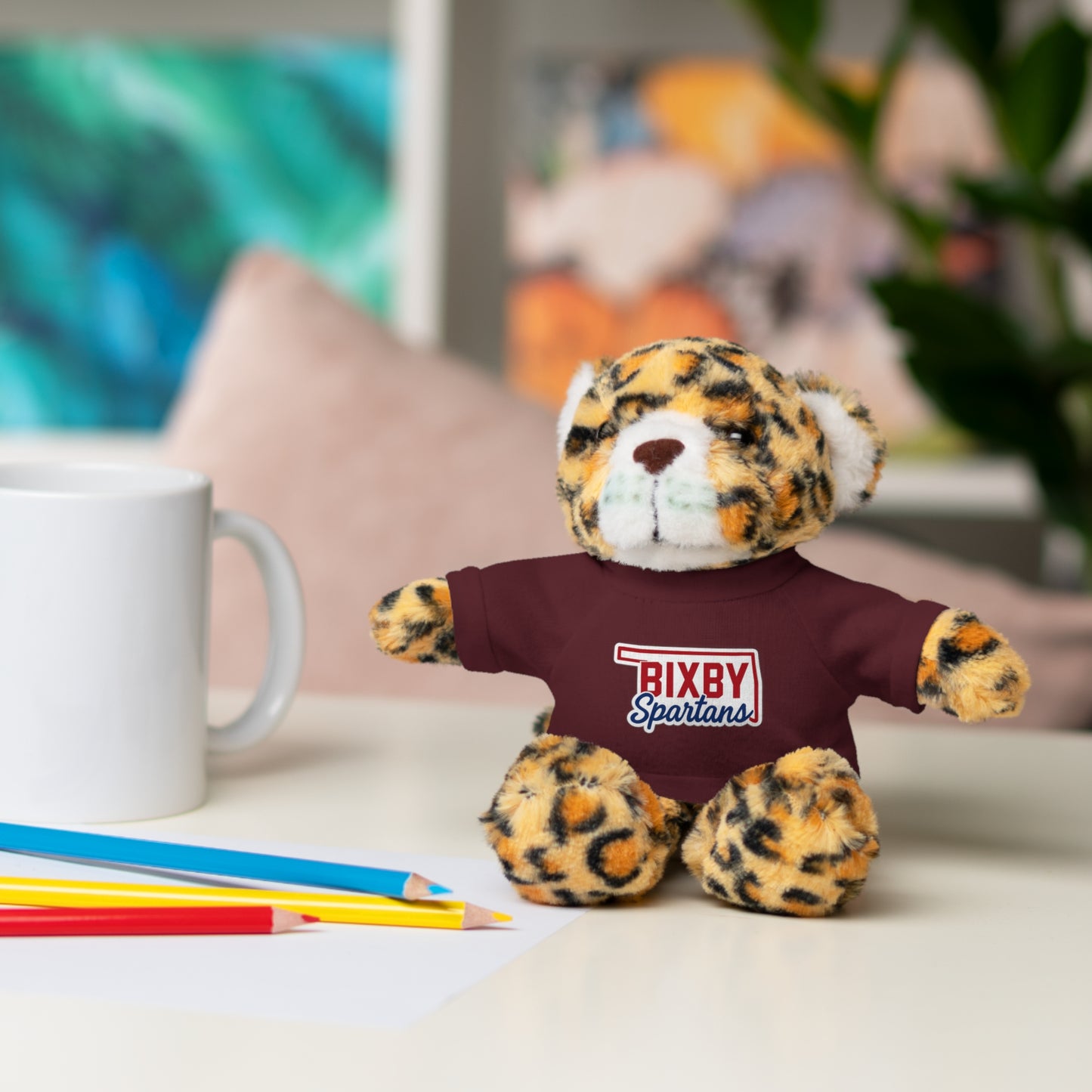 Bixby Oklahoma Spartan Stuffed Animal Logo