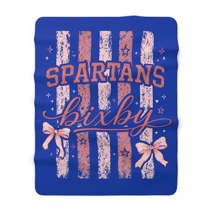Sherpa Blanket - 'Spartans Bixby' Cozy Fleece Team Throw