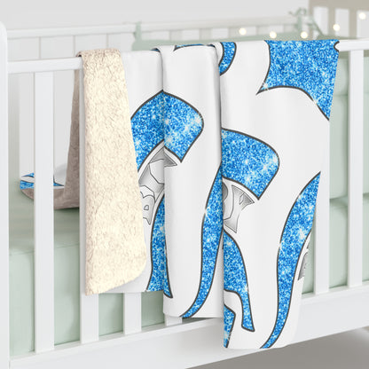 Spartan Blue Bling Logo Sherpa Fleece Blanket