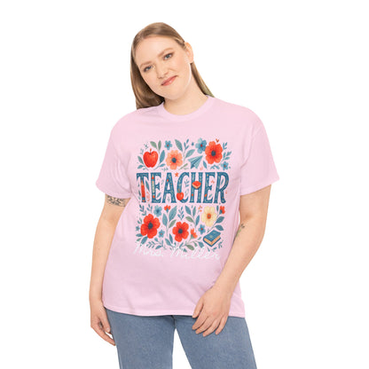 Floral Personalized Teacher Spartan Gildan Tee