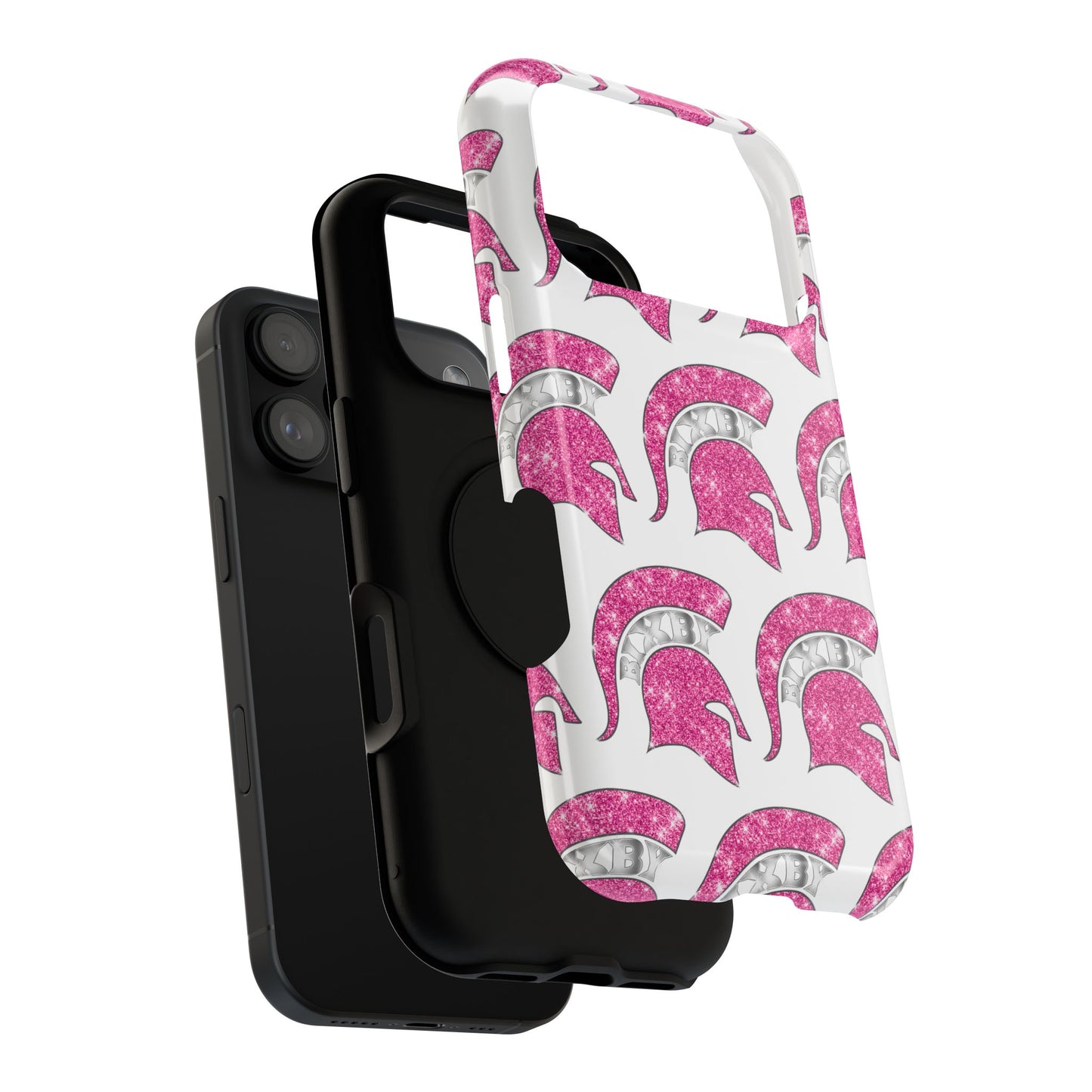 Bixby Spartan Pink Bling Logo Impact Resistant iPhone Case