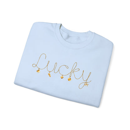 Lucky Script Necklace Crewneck Gildan Sweatshirt