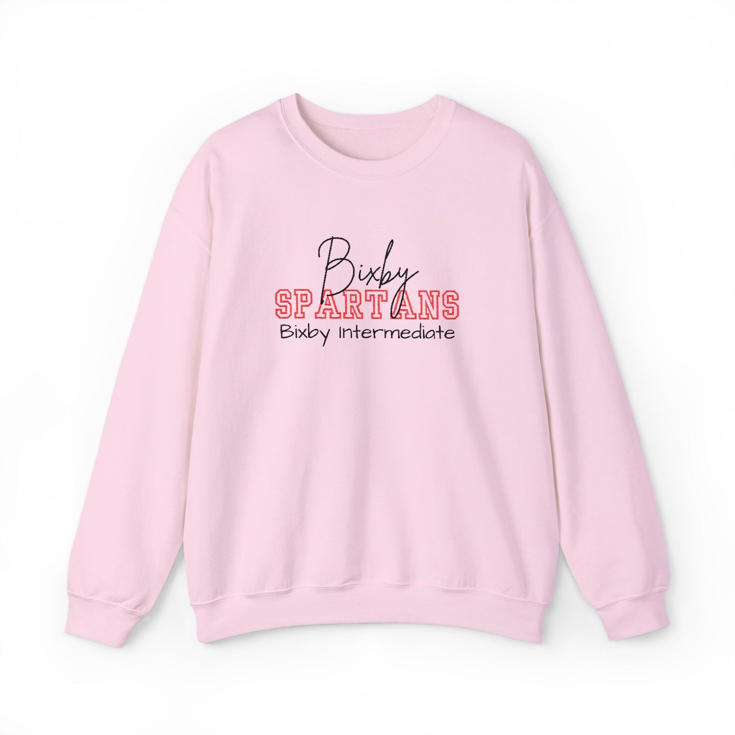 Personalized Embroidered Bixby Spartans Crewneck Sweatshirt
