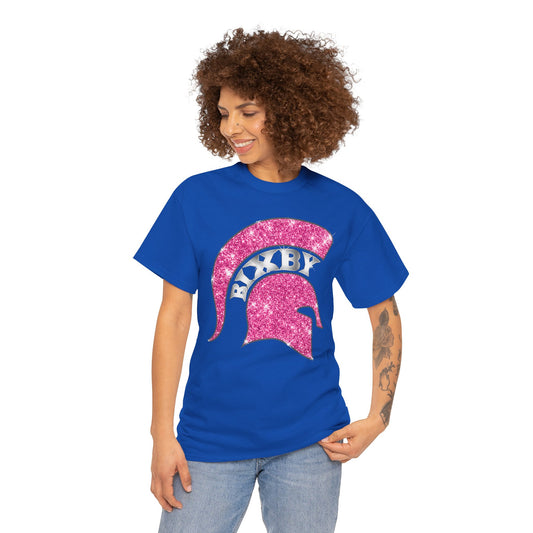 Bixby Spartan Pink Helmet Bling Gildan Tee
