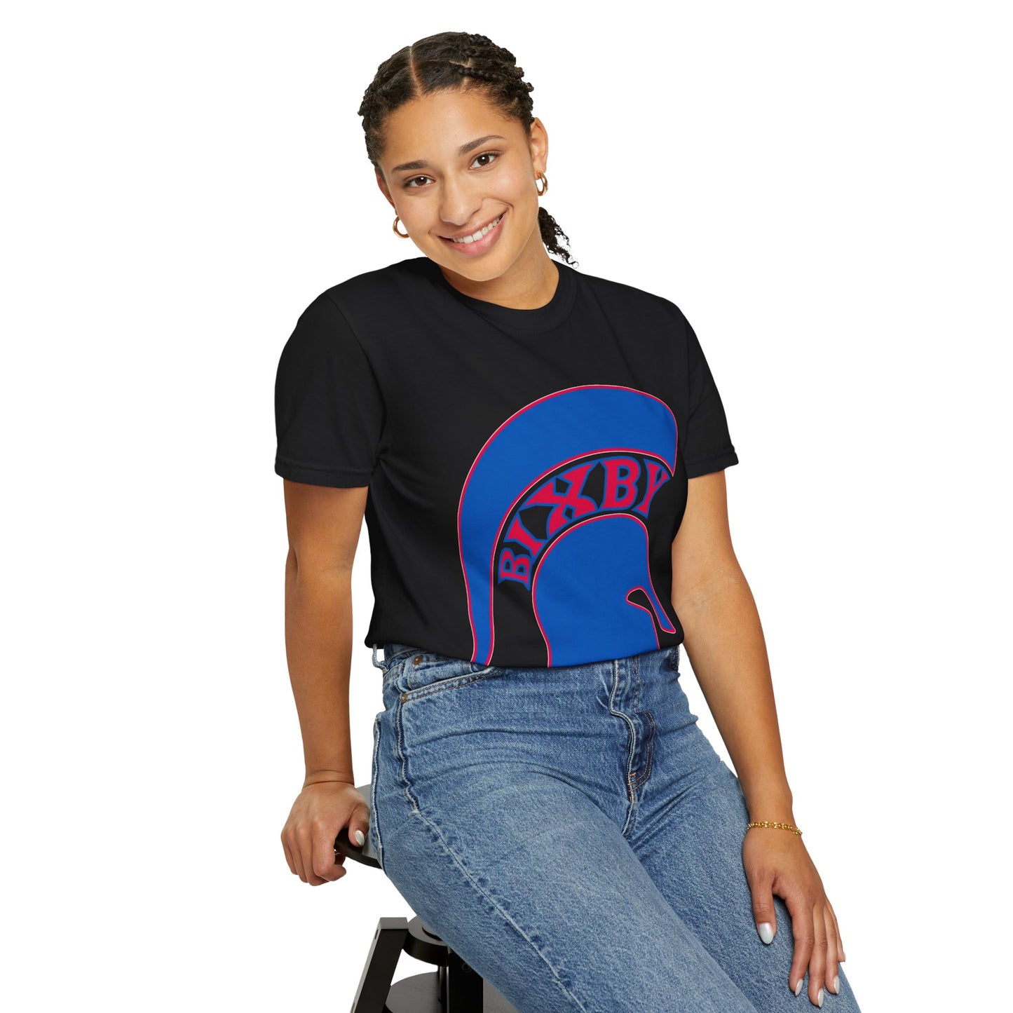 Bixby Spartan Blue Logo Comfort Colors Tee