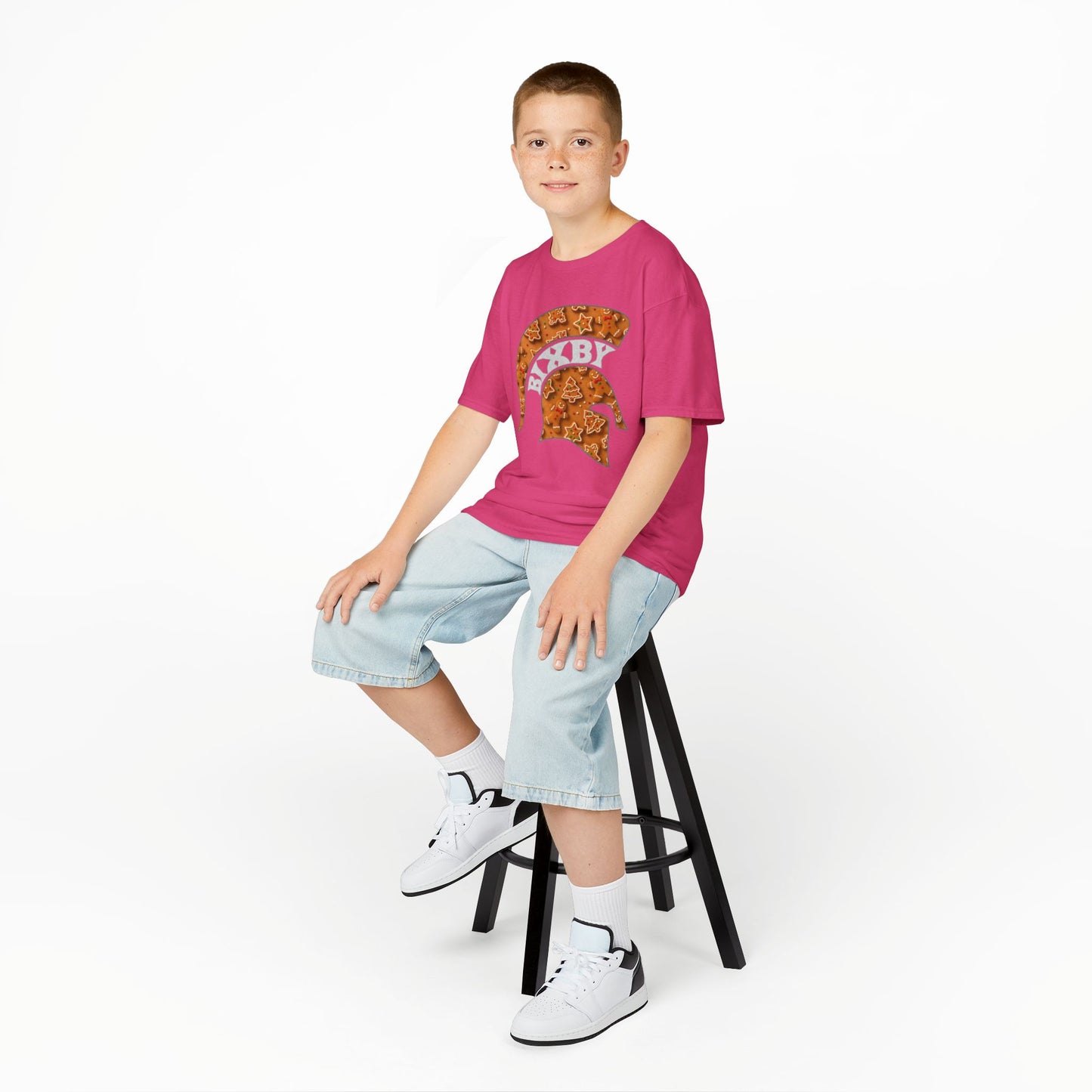 Bixby Spartan Gingerbread Helmet Youth Gildan Tee