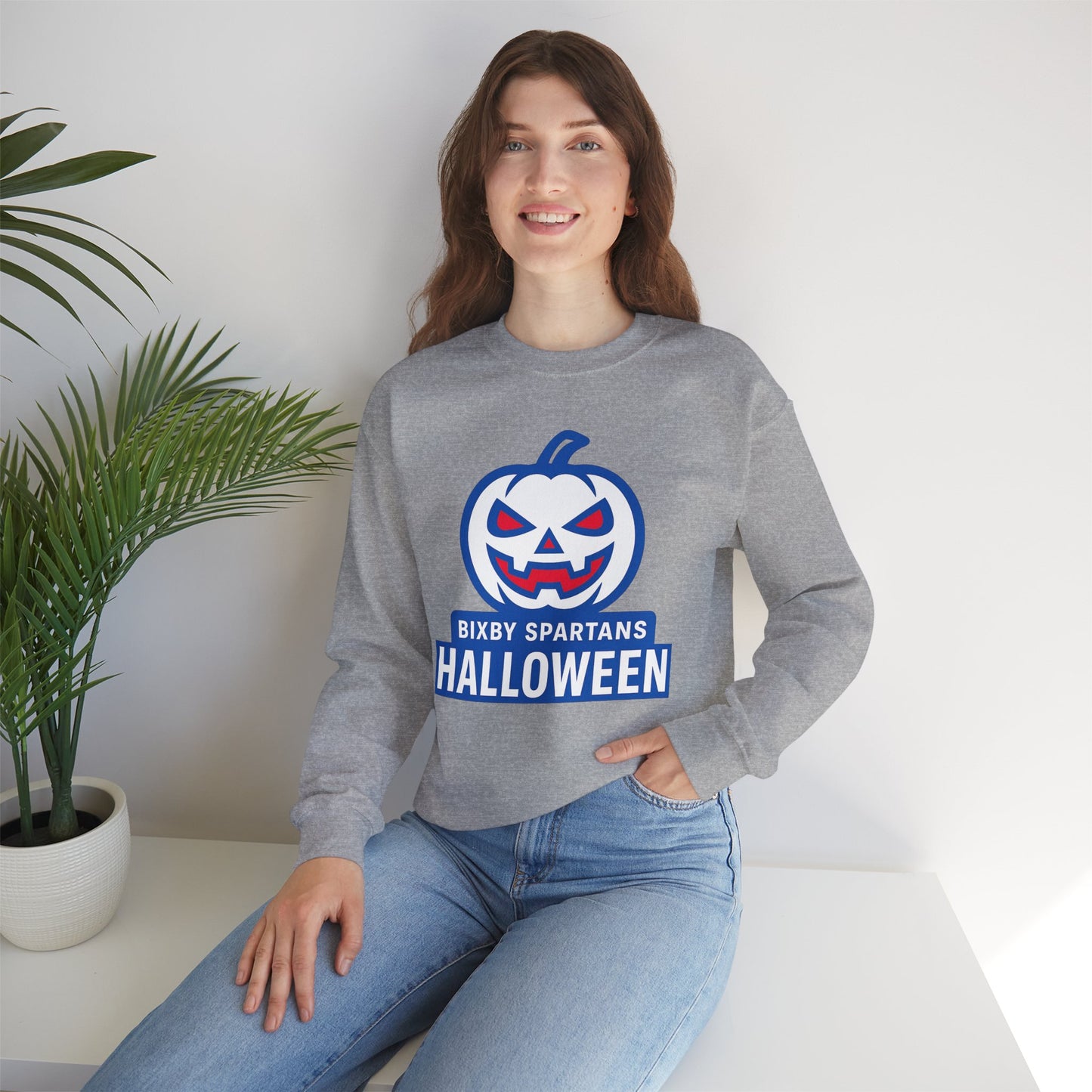 Bixby Spartans Halloween Gildan Sweatshirt
