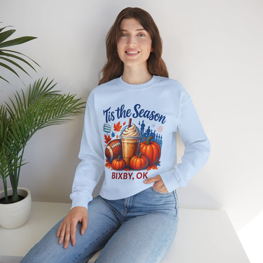 Bixby Football Mom Pumpkin Spice Gildan Sweatshirt