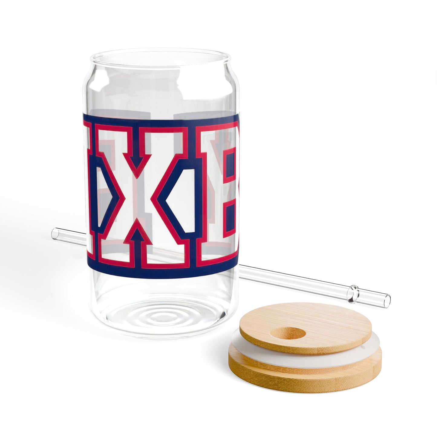 Bixby Athletic Letter Sipper Glass, 16oz