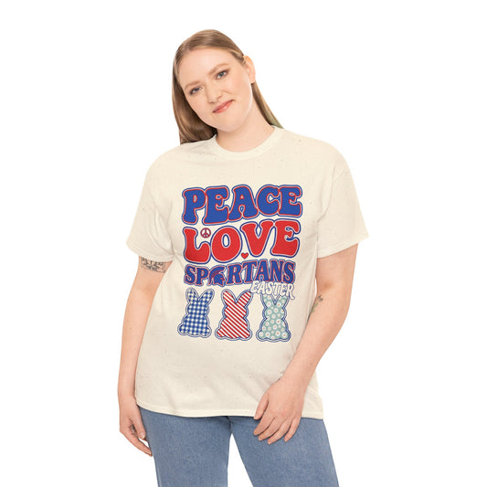Peace, Love Easter Spartan Gildan Tee