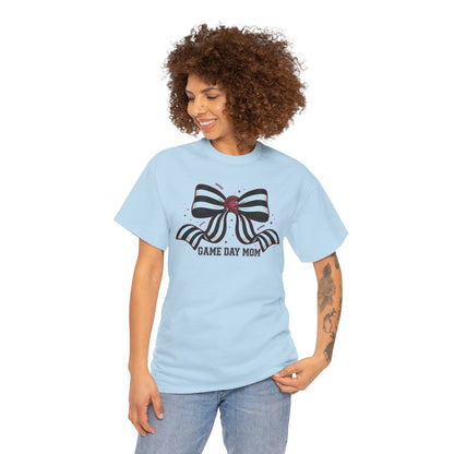 Game Day Mom T-Shirt – Striped Bow Football Mom Tee