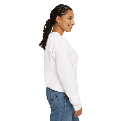 Embroidered Love Heart Gildan Sweatshirt with Dual Sleeve Embroidery