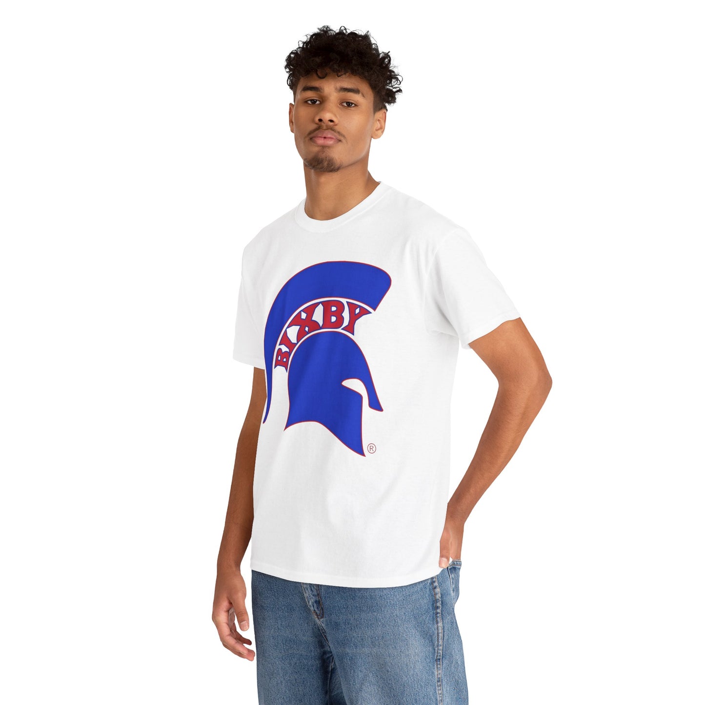 Spartan Blue Logo Gildan Tee