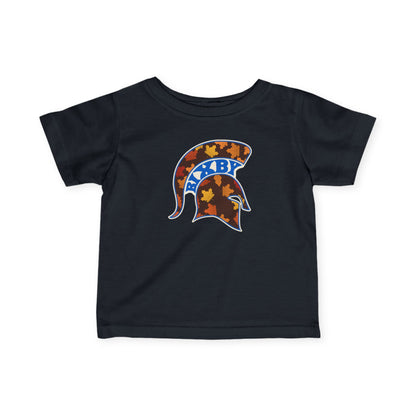 Bixby Spartans Fall Leaves Helmet Infant Tee – Baby Autumn Game Day Shirt