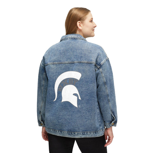 Women's Denim Jacket Spartan White Logo