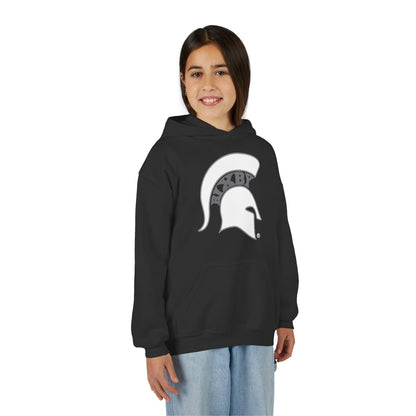 Spartan White Logo Youth Gildan Hoodie