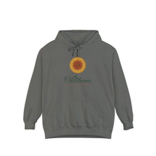 Indian Blanket Garden Script Oklahoma Hoodie | Comfort Colors