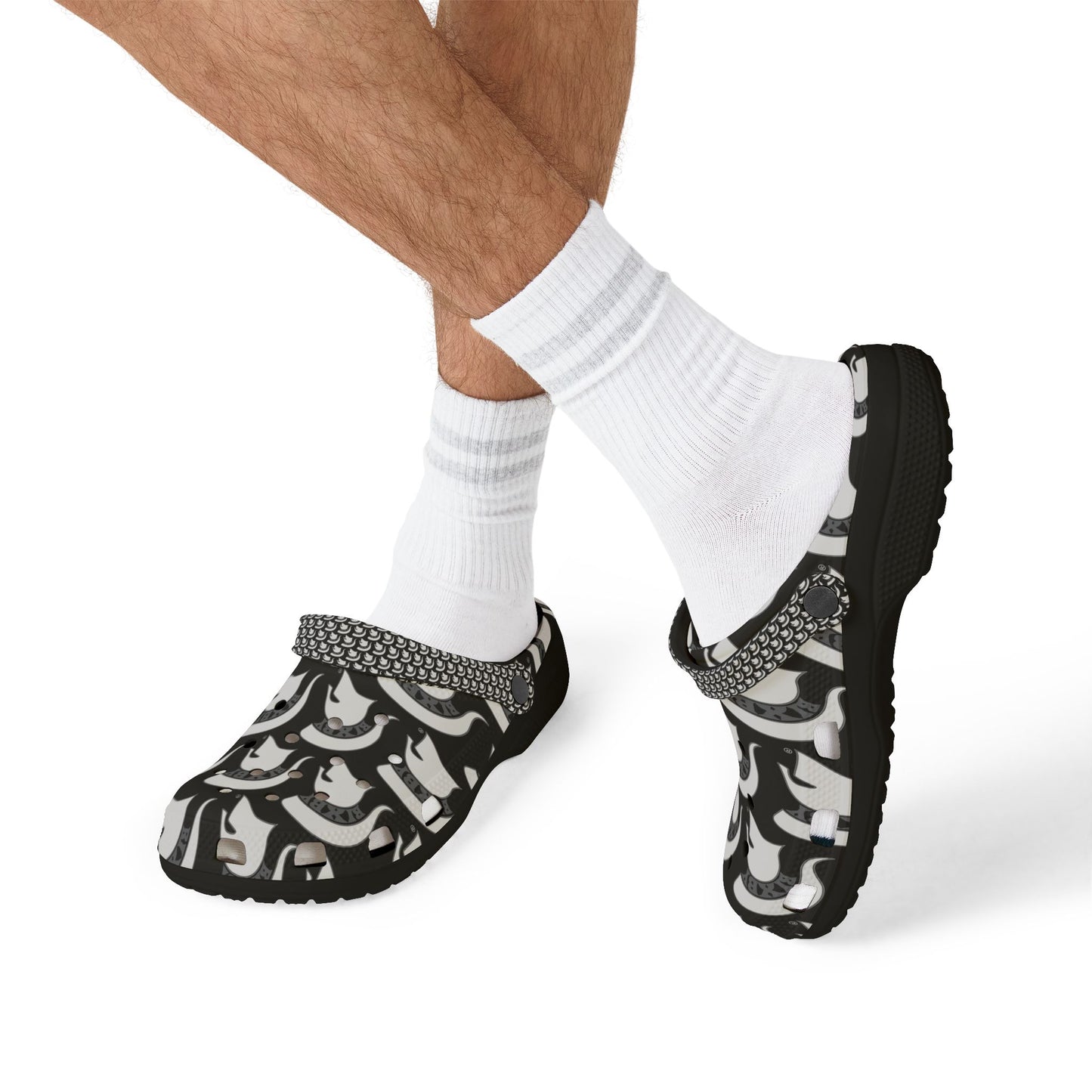 Spartan White Logo Crocs