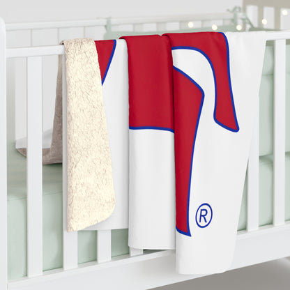 Spartan Red Logo Comfy Sherpa Fleece Blanket