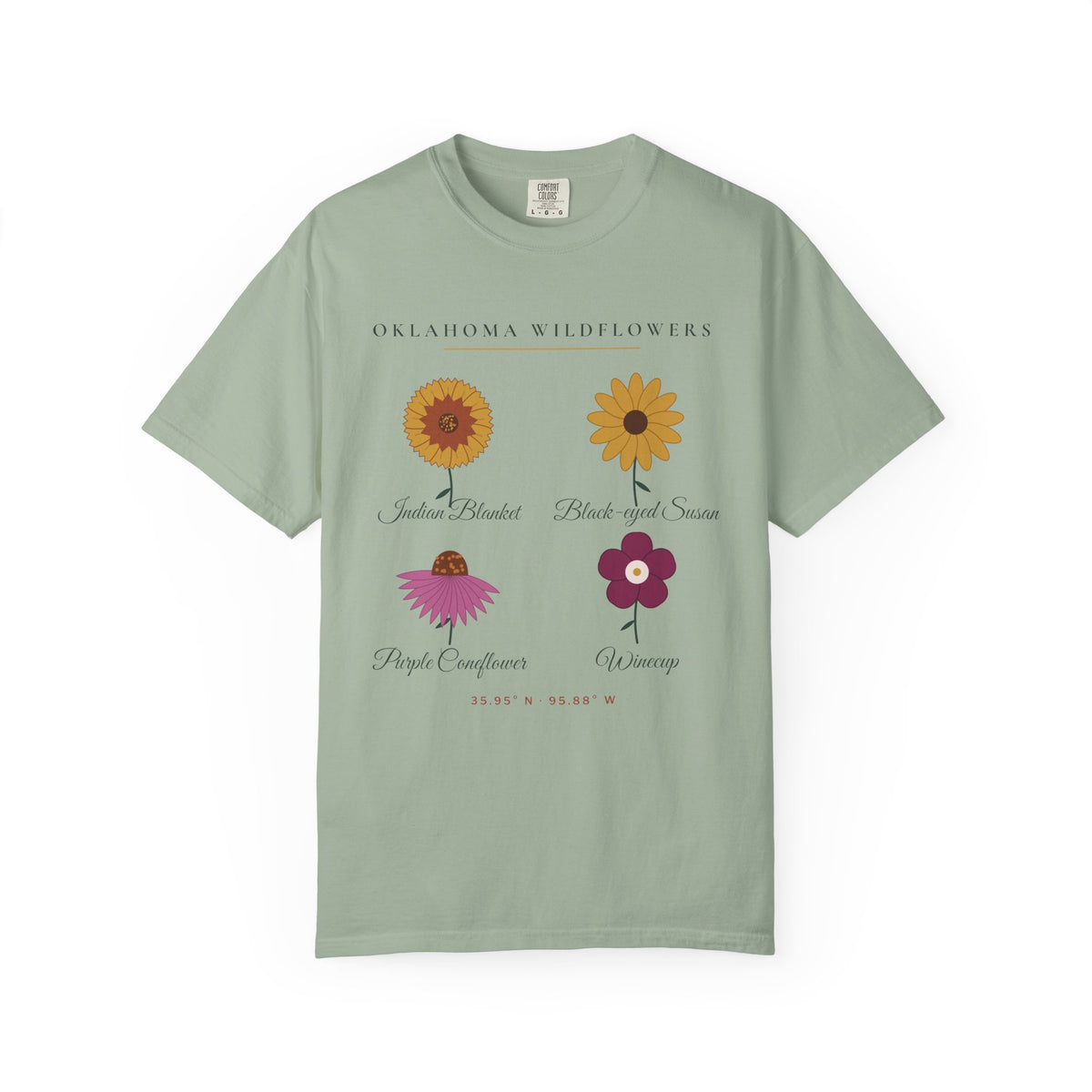 Oklahoma Wildflower Field Guide Tee | Comfort Colors