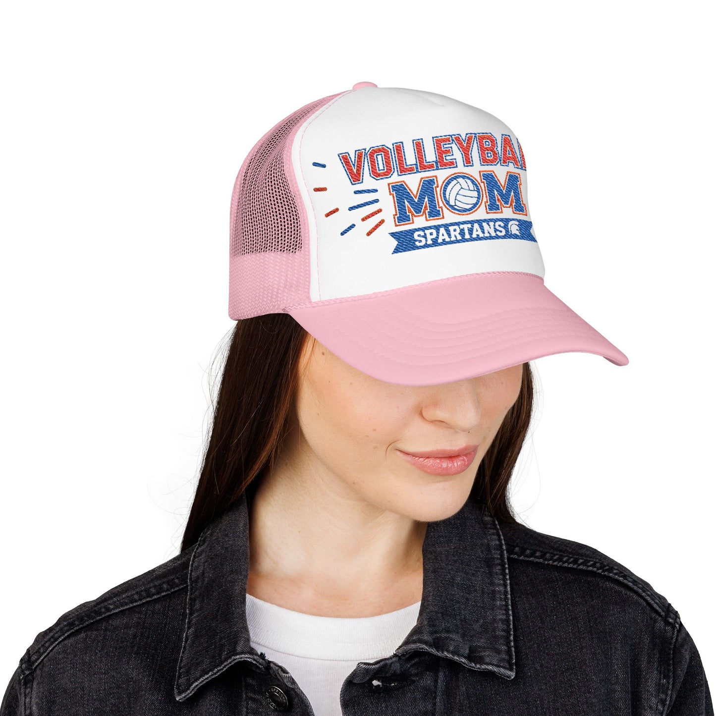 Spartan Volleyball Mom Embroidered Foam Trucker Hat
