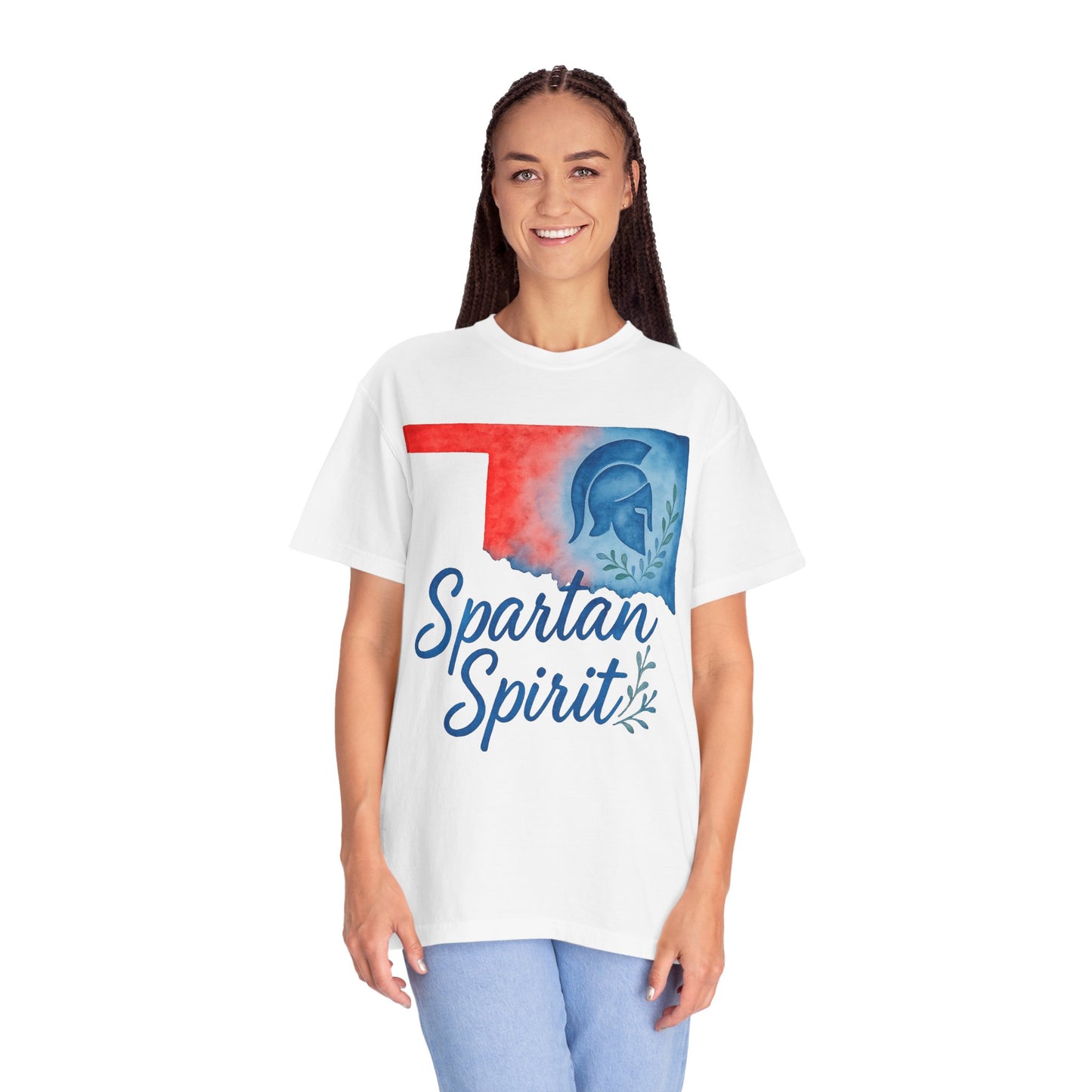 Spartan Spirit Bixby OK Watercolor Comfort Colors Tee