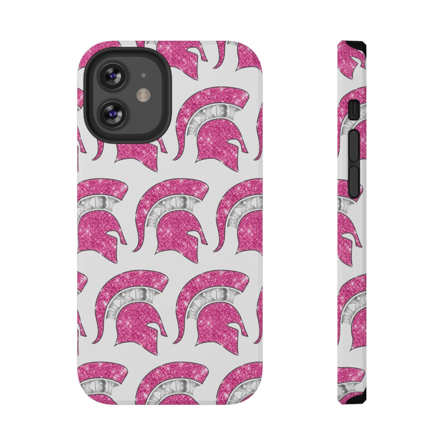 Bixby Spartan Pink Bling Logo Impact Resistant iPhone Case