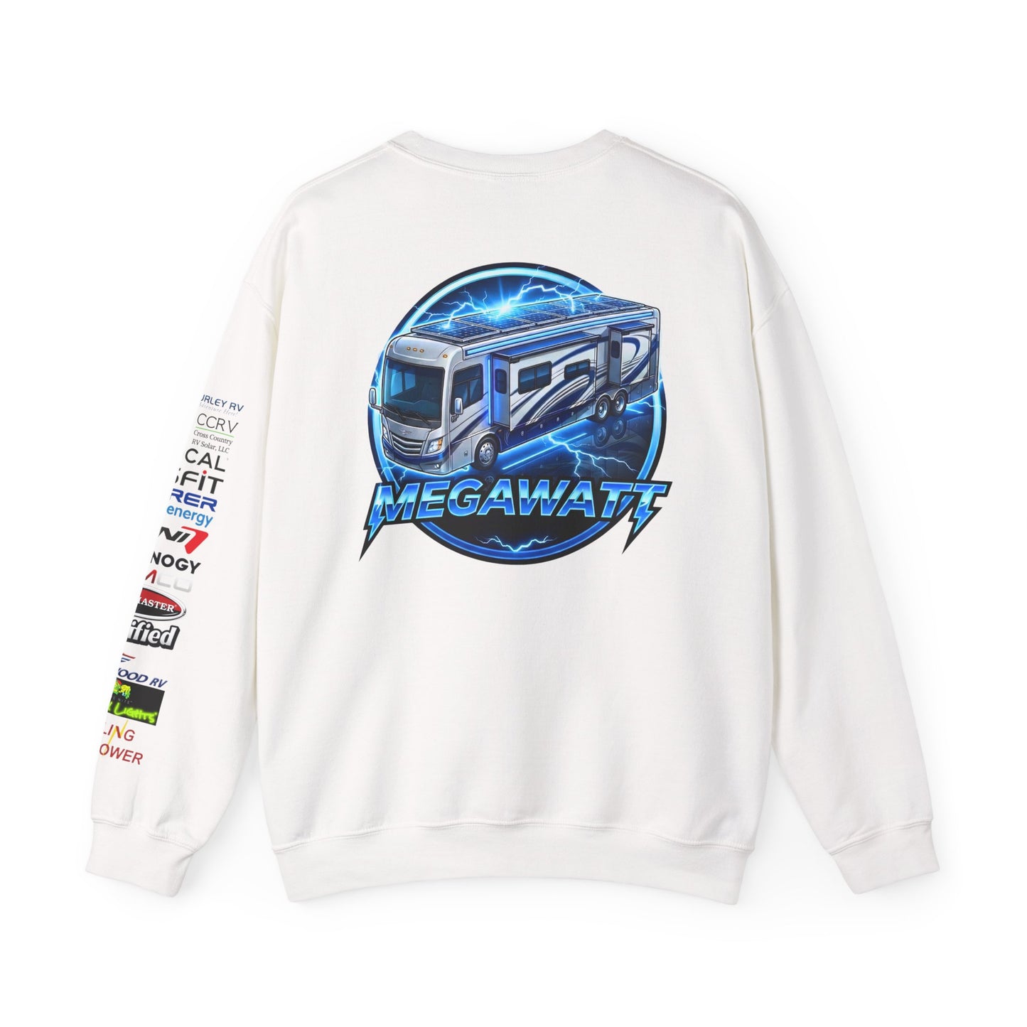 Megawatt EV RV Crewneck Sweatshirt — Electric Motorhome Graphic