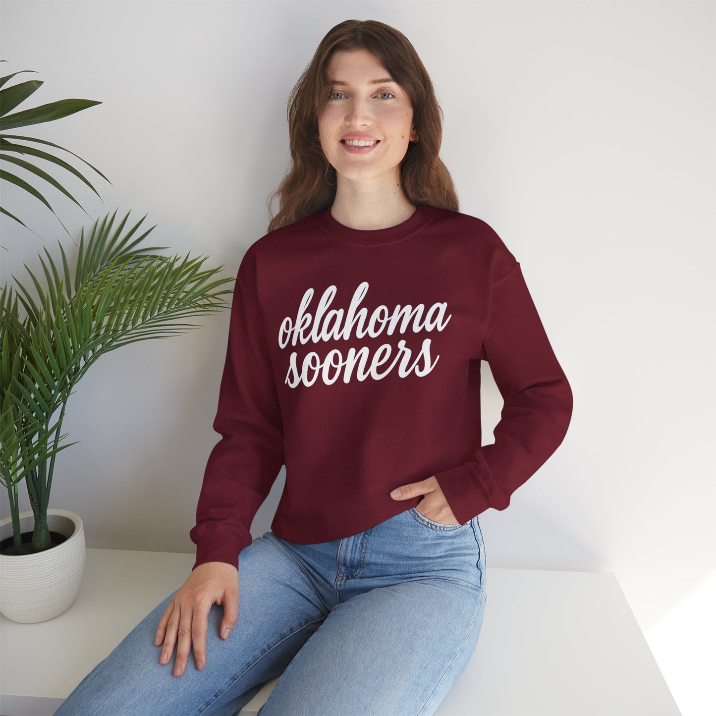White Sooners Standard Gildan Sweatshirt