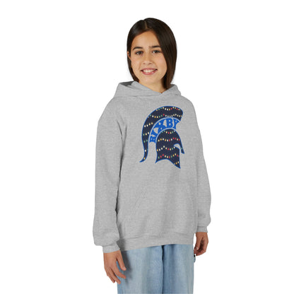 Bixby Spartans Christmas Lights Helmet Youth Hoodie, Kids Holiday