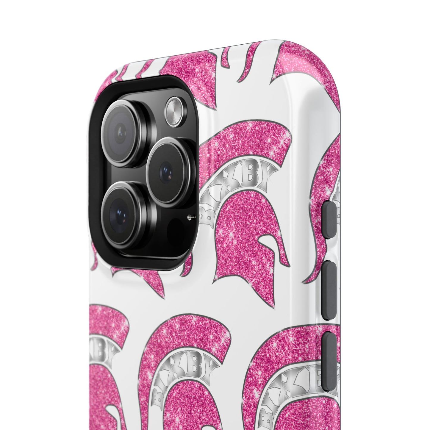 Bixby Spartan Pink Bling Logo Impact Resistant iPhone Case